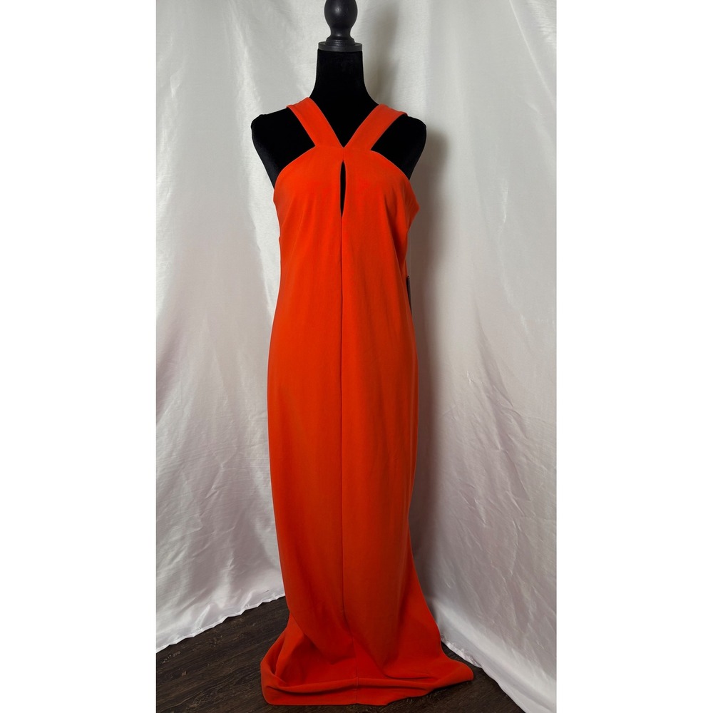 Boston Proper Maxi Dress Women Size S Orange NWT Beyond Travel Keyhole Slit